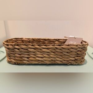 Pretty Natural Woven Basket- 14x4 inches- NWT